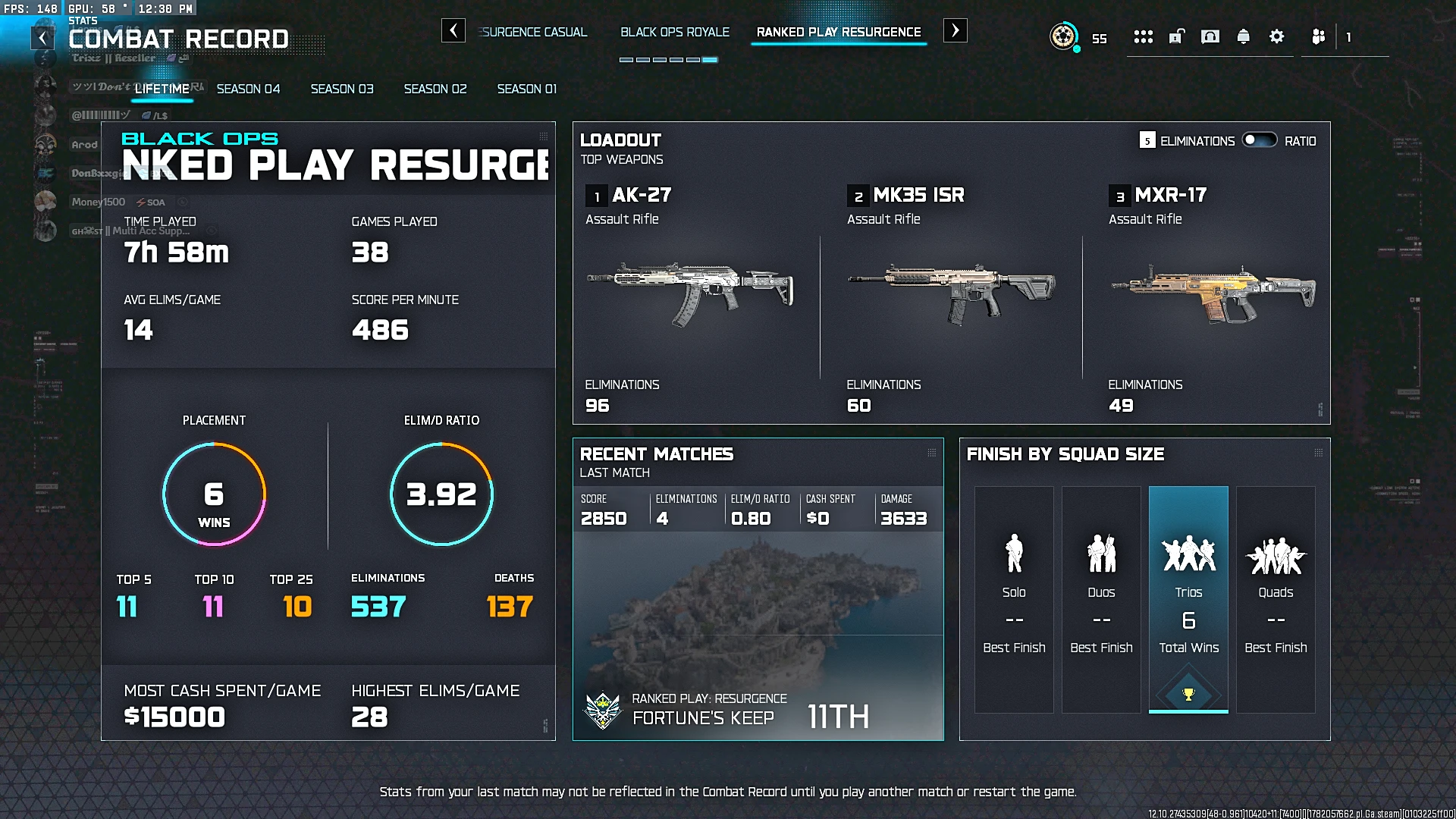 Ranked Ready Diamond WZ Steam Account