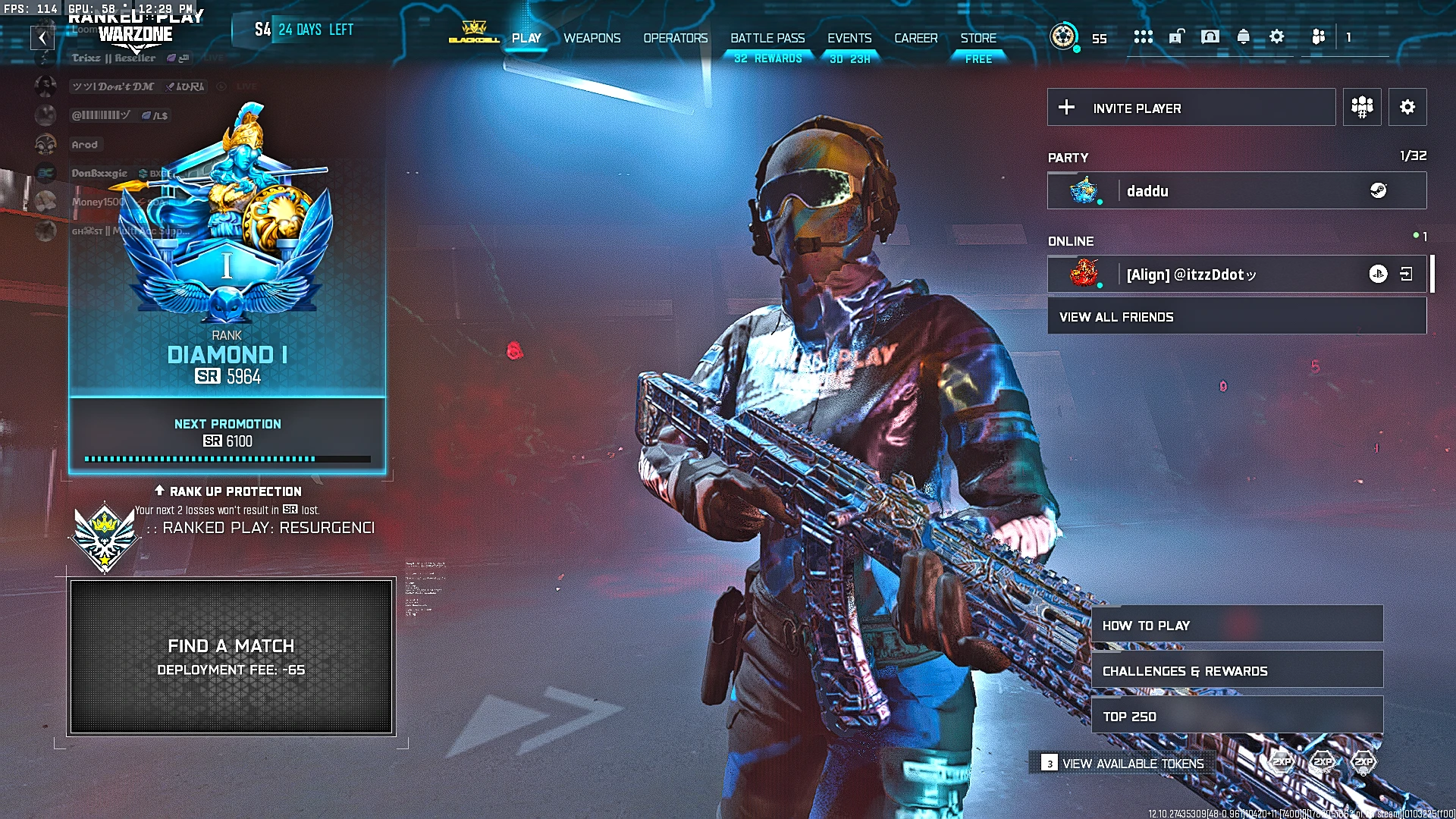 Ranked Ready Diamond WZ Steam Account