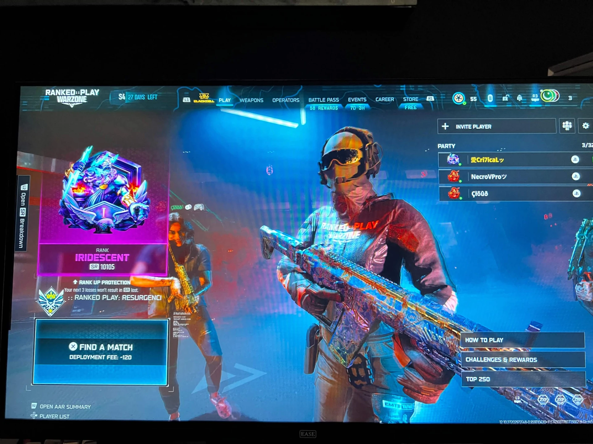 Ranked Ready WZ Iri Account